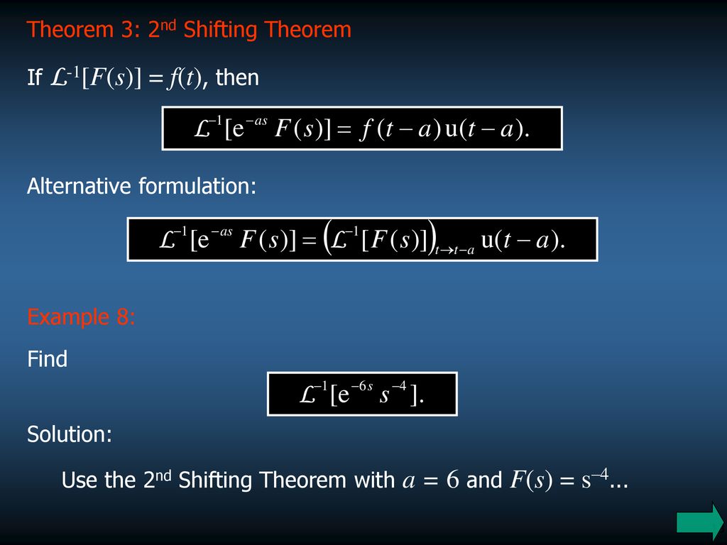 Week 8 Laplace Transformation The Basics The Shifting Theorems Ppt